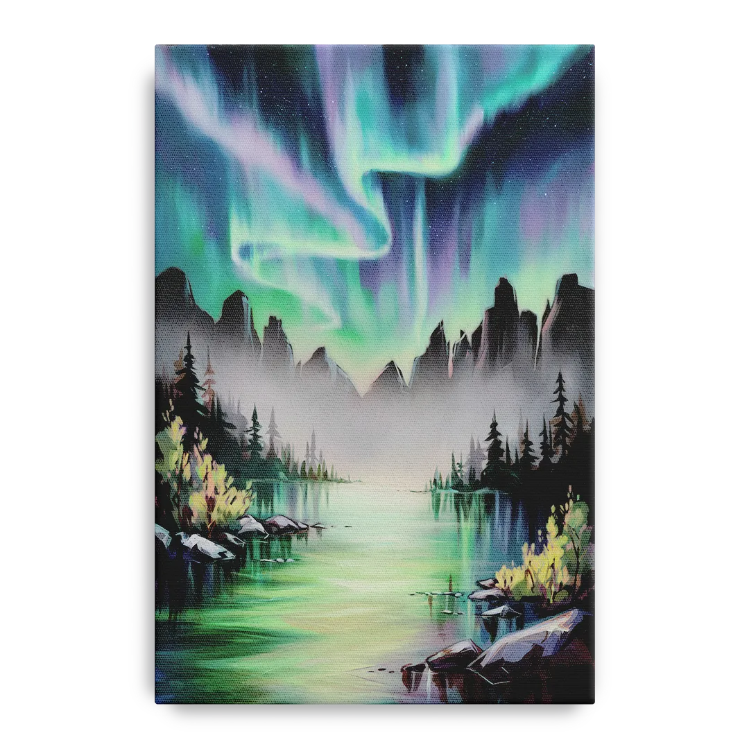 Aurora Borealis Landscape - Canvas Wall Art