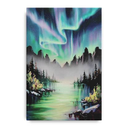 Aurora Borealis Landscape - Canvas Wall Art