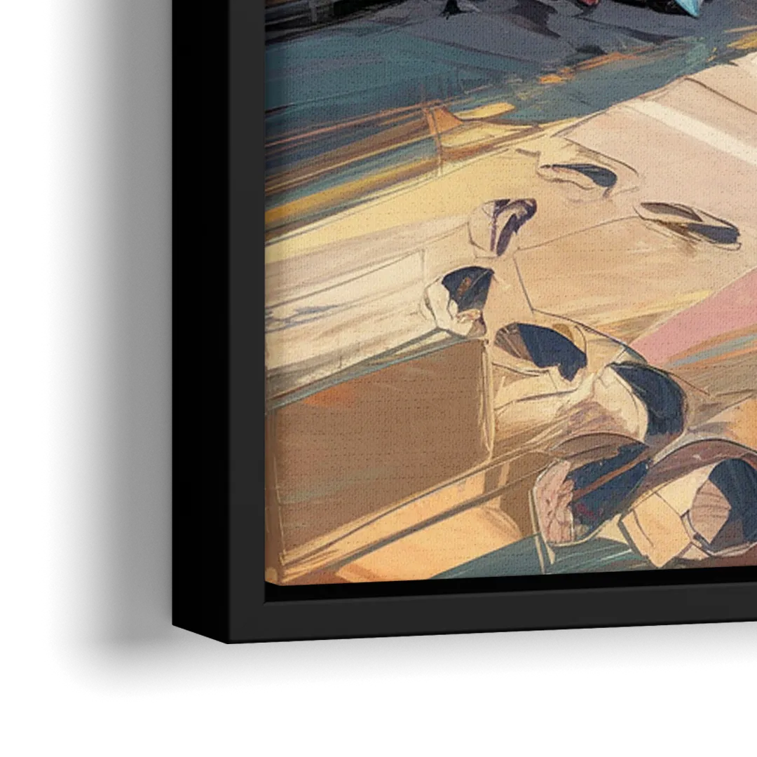 Huntington Beach Surfboards - Close-Up Black Frame Canvas
