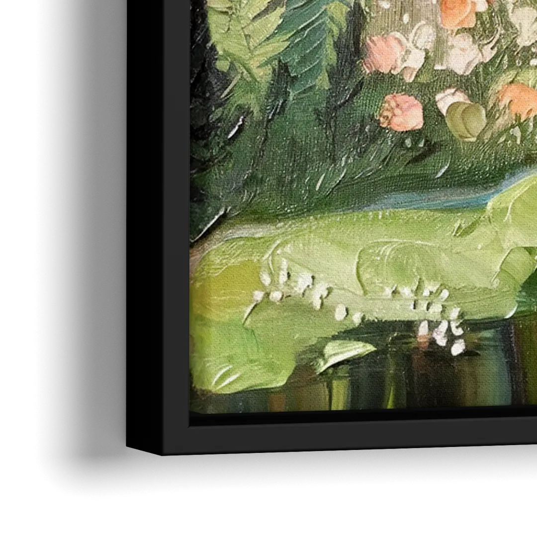 Fort Worth Botanical Gardens View - Close-Up Black Frame Canvas