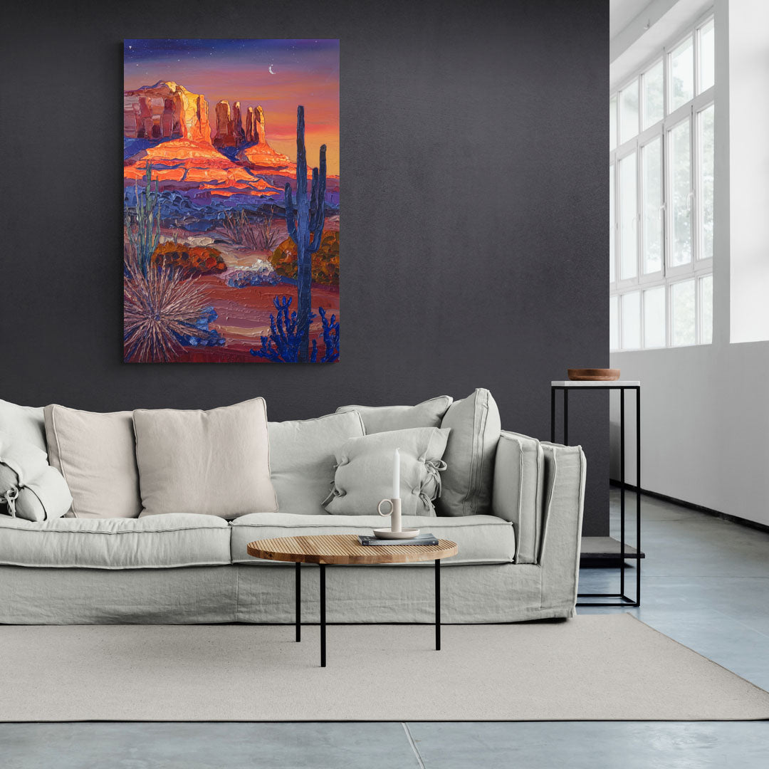 Sedona Desert Twilight - Canvas Wall Art Living Room