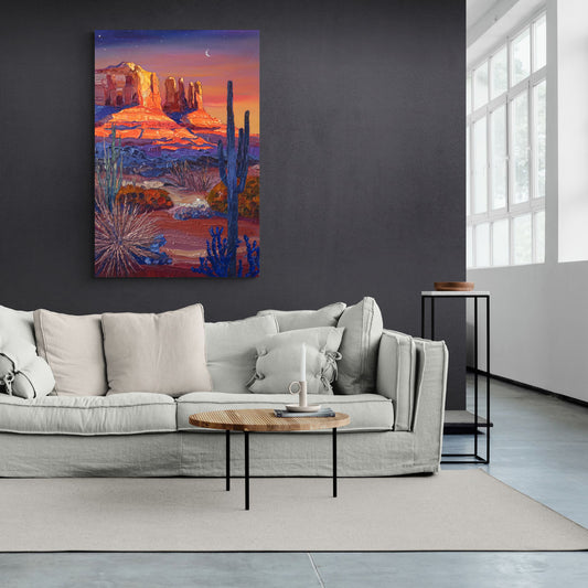 Sedona Desert Twilight - Canvas Wall Art Living Room