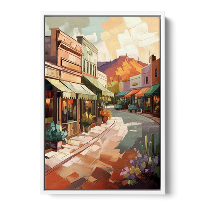 Bisbee Historic Streetscape - White Frame Canvas