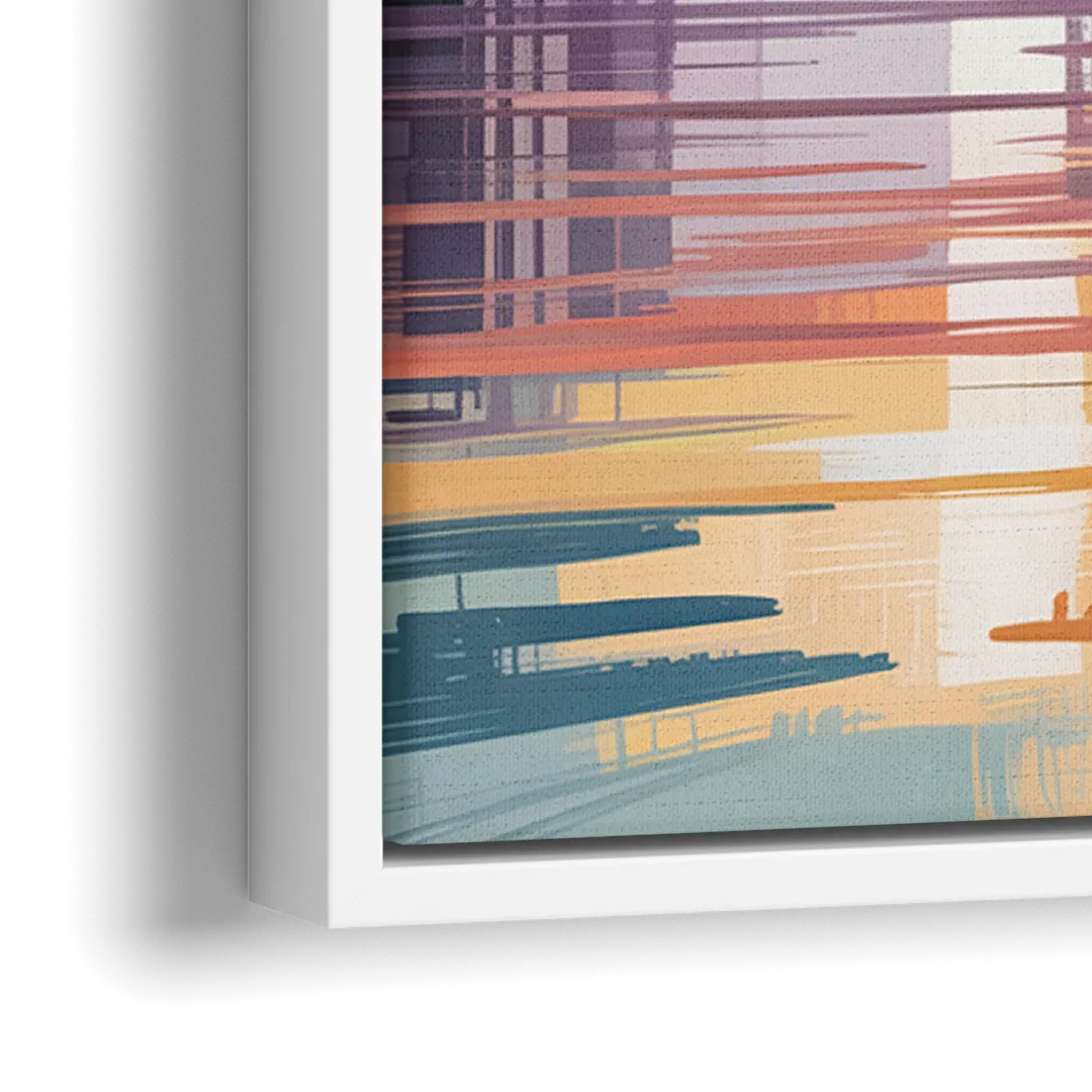 CN Tower Sunset - Close-Up White Frame Canvas