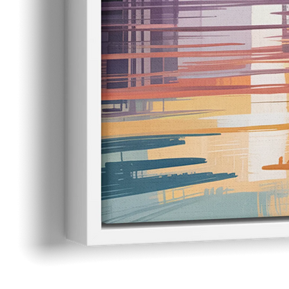 CN Tower Sunset - Close-Up White Frame Canvas