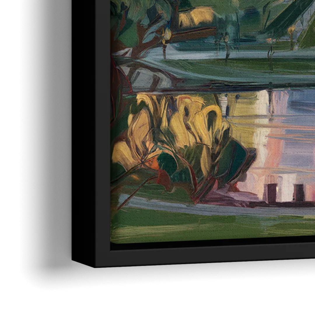 Salt Lake City Urban Landscape - Close-Up Black Frame Canvas