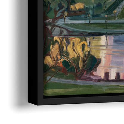 Salt Lake City Urban Landscape - Close-Up Black Frame Canvas