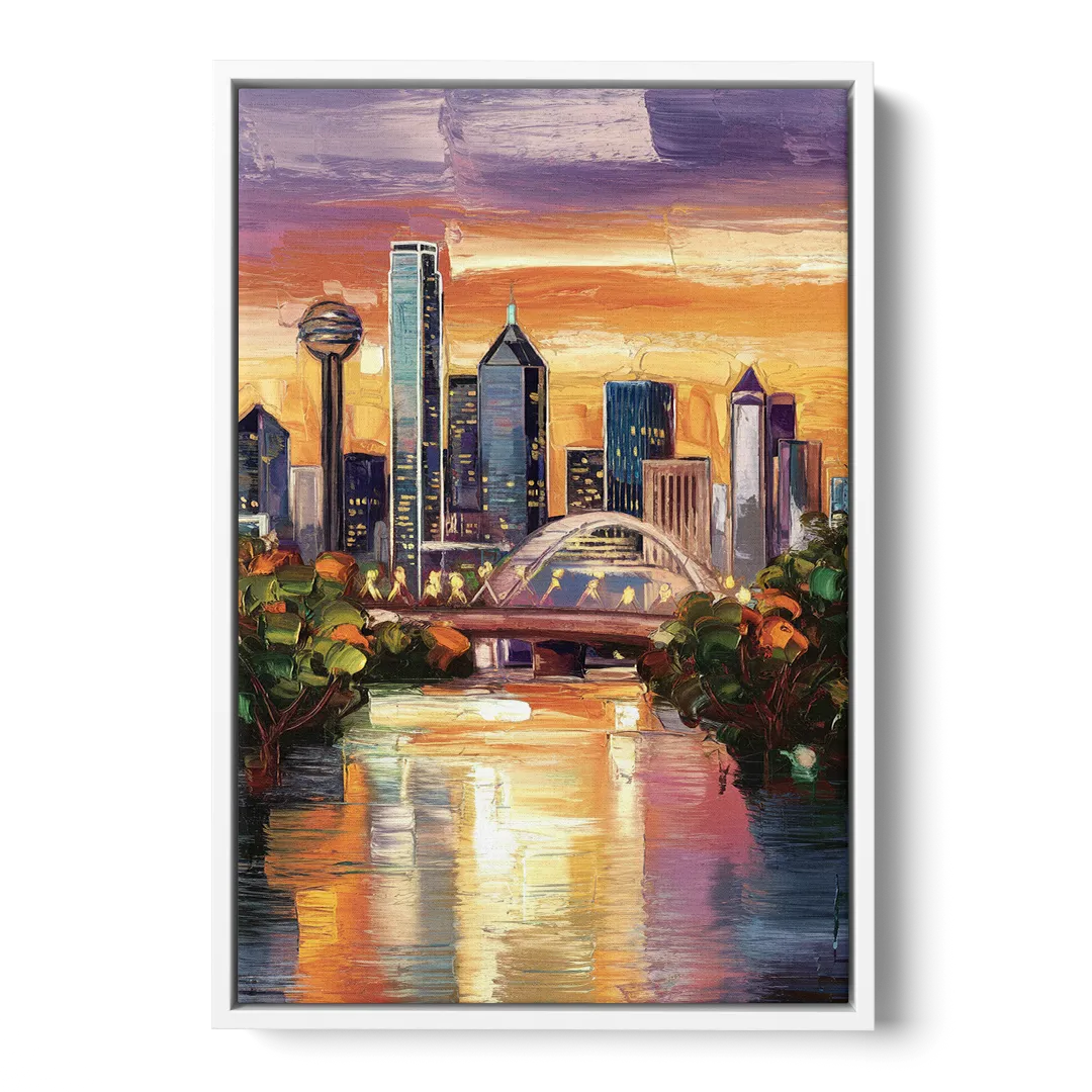 Dallas Cultural Heritage - White Frame Canvas