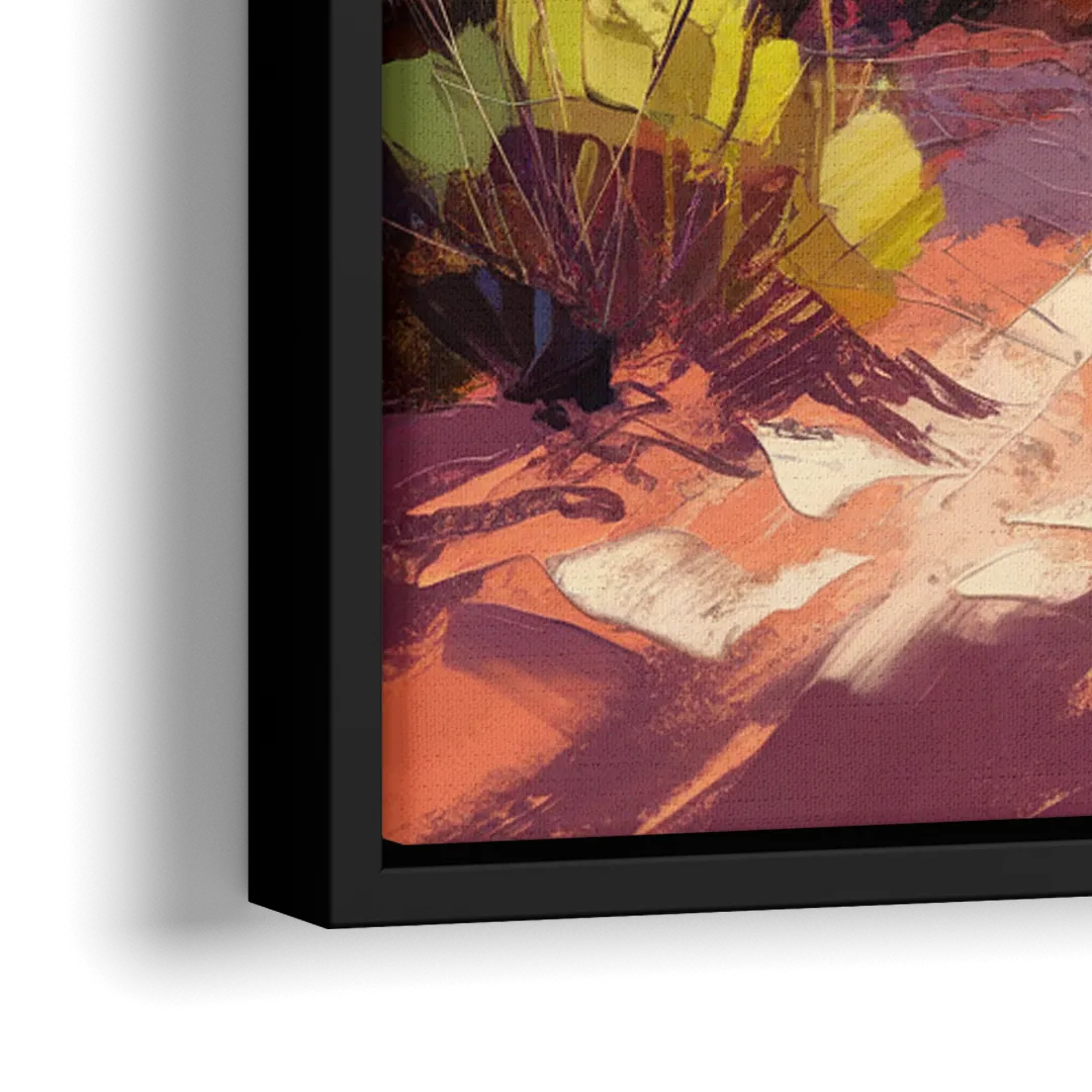 Santa Fe Desert Trail - Close-Up Black Frame Canvas