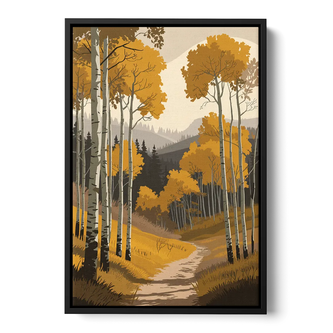 Aspen Rustic Charm - Black Frame Canvas