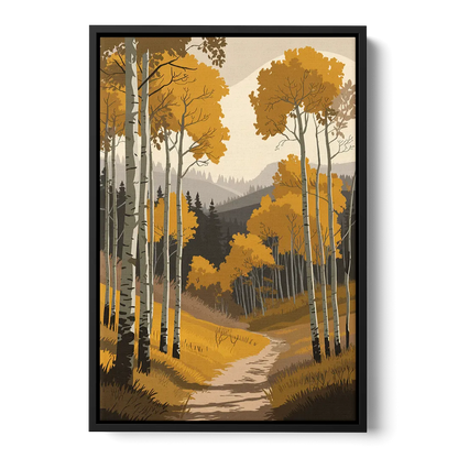 Aspen Rustic Charm - Black Frame Canvas
