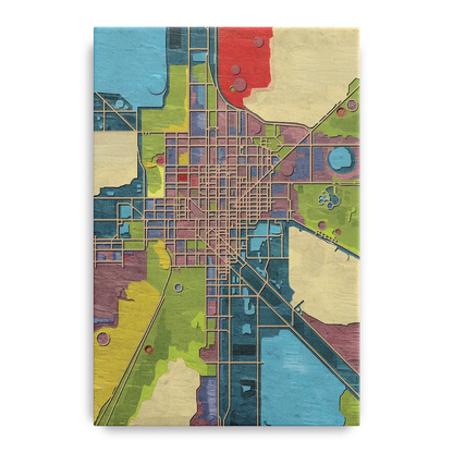 Atlanta Modern Map Design - Canvas Wall Art