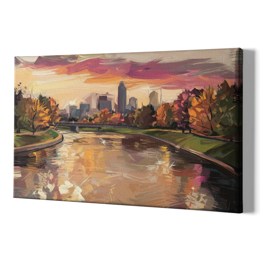 Toledo Maumee River Sunset - Canvas Print Art Sides