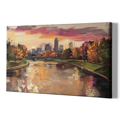 Toledo Maumee River Sunset - Canvas Print Art Sides
