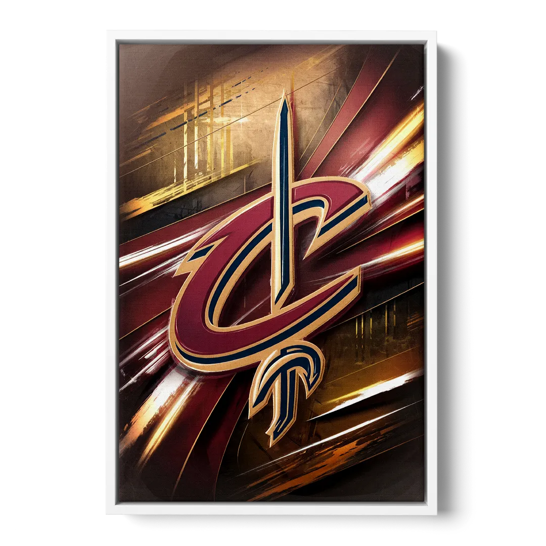 Cleveland Cavaliers Logo - White Frame Canvas