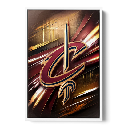 Cleveland Cavaliers Logo - White Frame Canvas