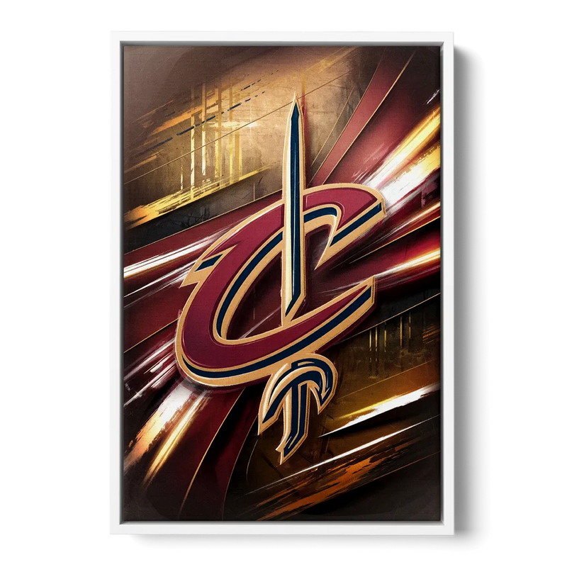 Cleveland Cavaliers Logo - White Frame Canvas