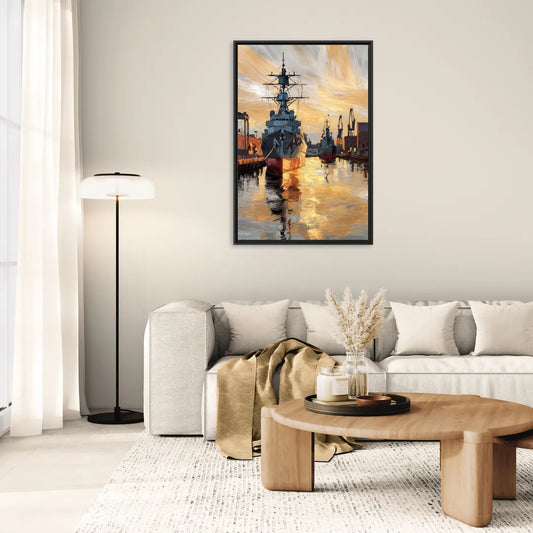 Norfolk Naval Shipyard Tribute - Living Room Black Frame Canvas