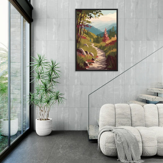 Asheville Appalachian Trail Views - Living Room Black Frame Canvas