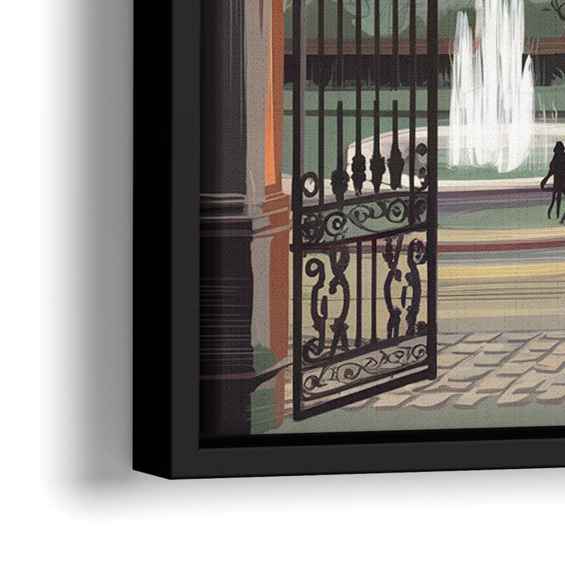 New Orleans Jackson Square - Close-Up Black Frame Canvas