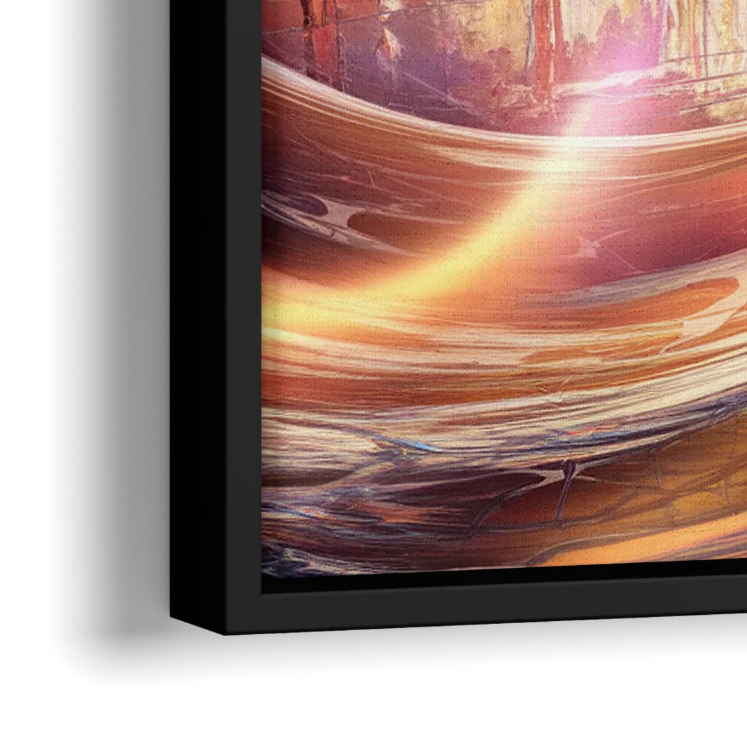 St. Louis Skyline at Sunset - Close-Up Black Frame Canvas