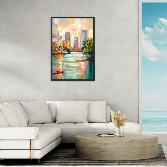 Tampa University Campus Vibes - Living Room Black Frame Canvas
