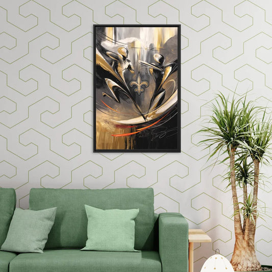New Orleans Saints Fans Passion - Living Room Black Frame Canvas