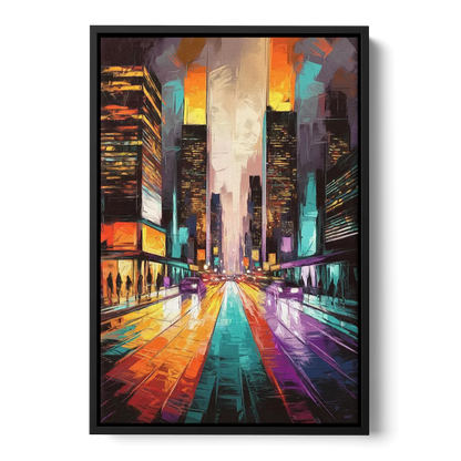 Joseph City Lights - Black Frame Canvas