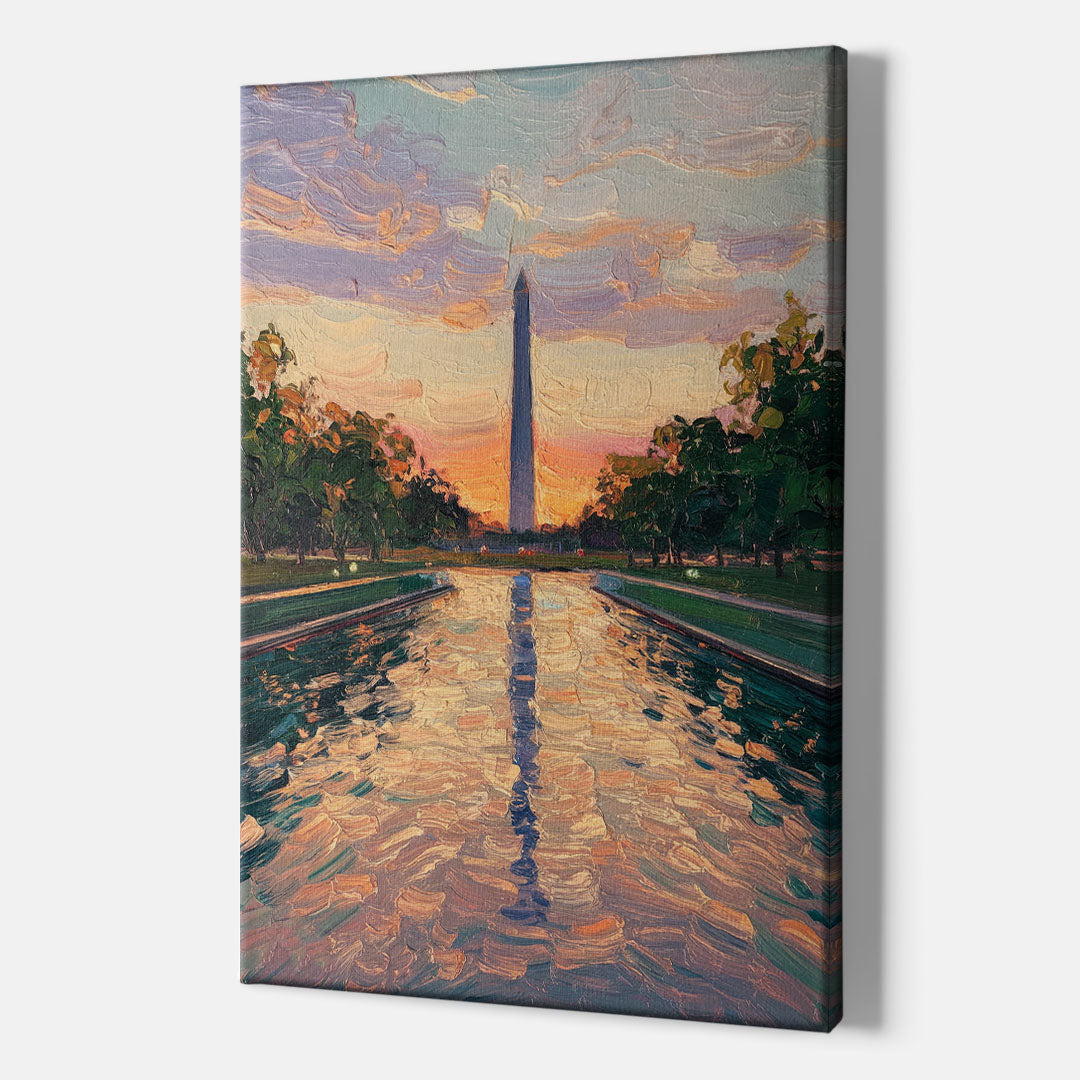Washington Monument Reflection - Canvas Wall Art Indoor