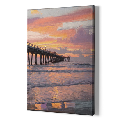 Myrtle Beach Pier at Sunset - Canvas Print Art Sides