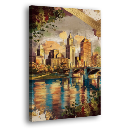 Columbus Historic Landmarks - Canvas Print Art Sides