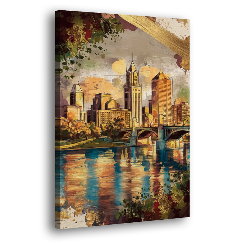 Columbus Historic Landmarks - Canvas Print Art Sides