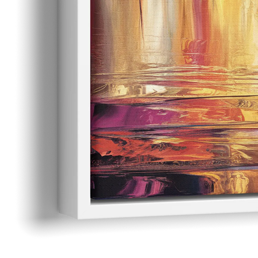 Boston Iconic Skyline Silhouette - Close-Up White Frame Canvas