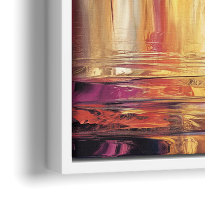 Boston Iconic Skyline Silhouette - Close-Up White Frame Canvas