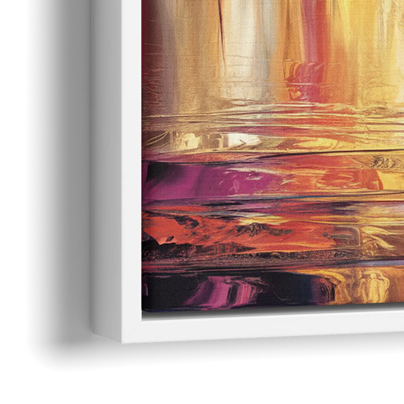 Boston Iconic Skyline Silhouette - Close-Up White Frame Canvas