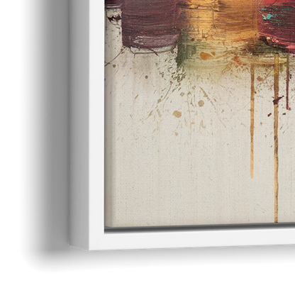 Detroit Skyline Silhouette - Close-Up White Frame Canvas