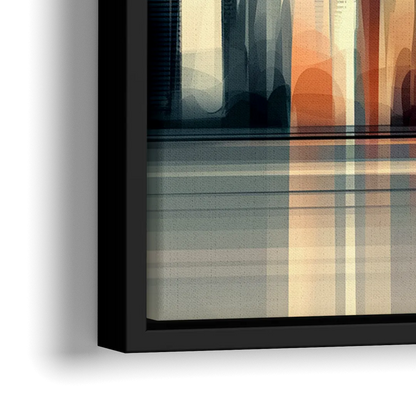 Seattle Urban Landscape - Close-Up Black Frame Canvas