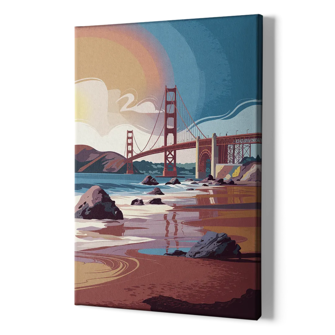 San Francisco Coastal Beauty - Canvas Print Art Sides