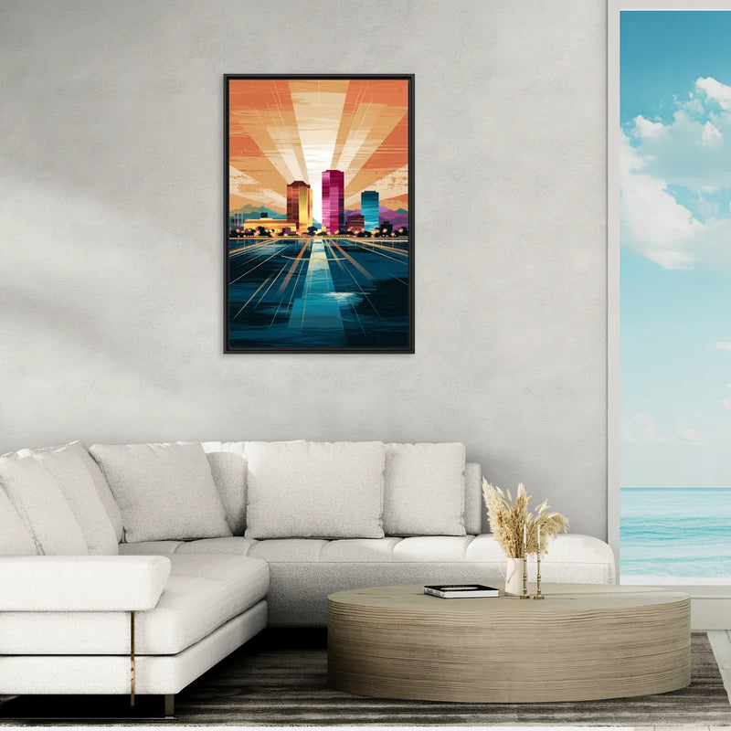 El Paso Downtown Vibes - Living Room Black Frame Canvas