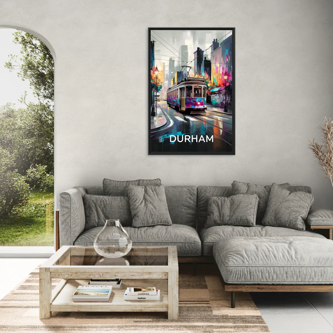 Durham Street Art Vibes - Living Room Black Frame Canvas