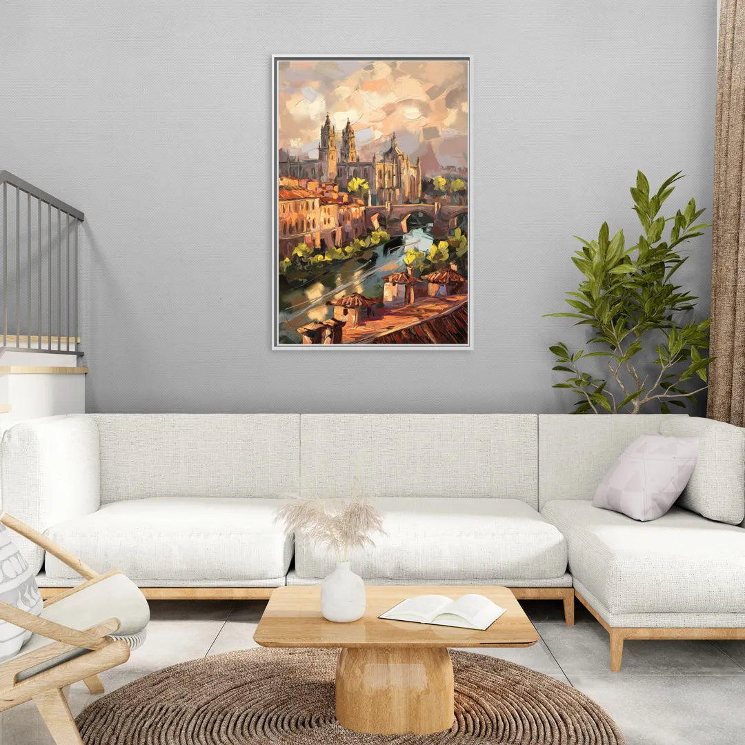 Toledo Historic Downtown - Living Room White Frame Canvas