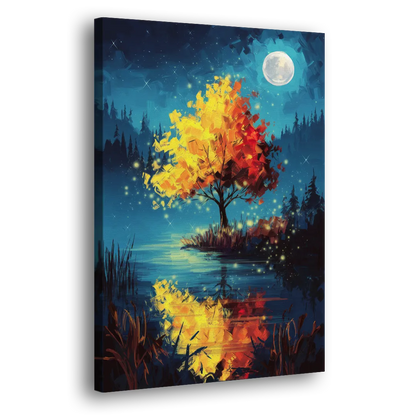 Charlotte Nighttime Glow - Canvas Print Art Sides