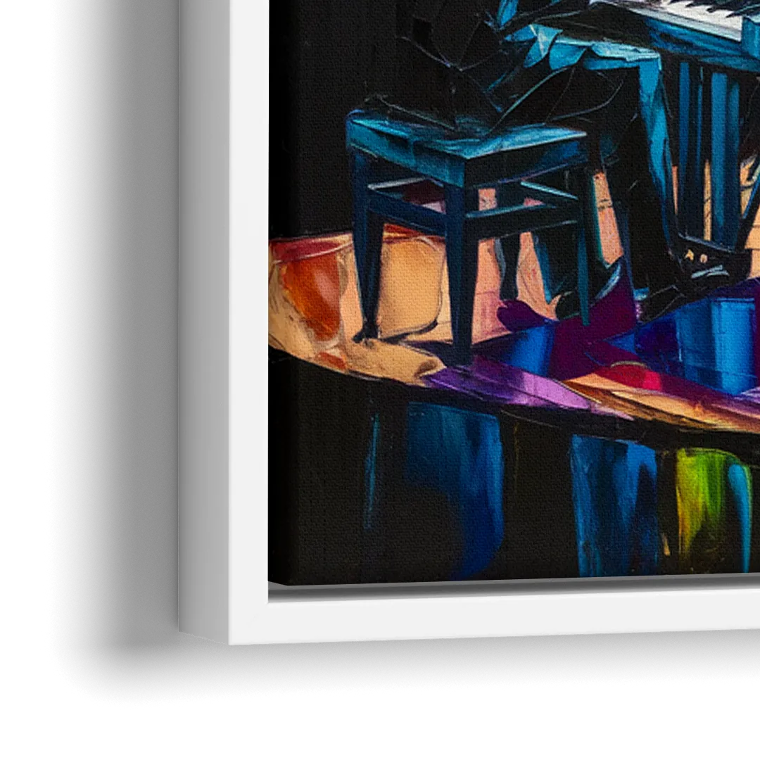 New Orleans Jazz Musicians - Close-Up White Frame Canvas