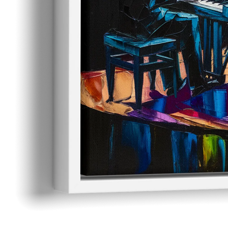 New Orleans Jazz Musicians - Close-Up White Frame Canvas