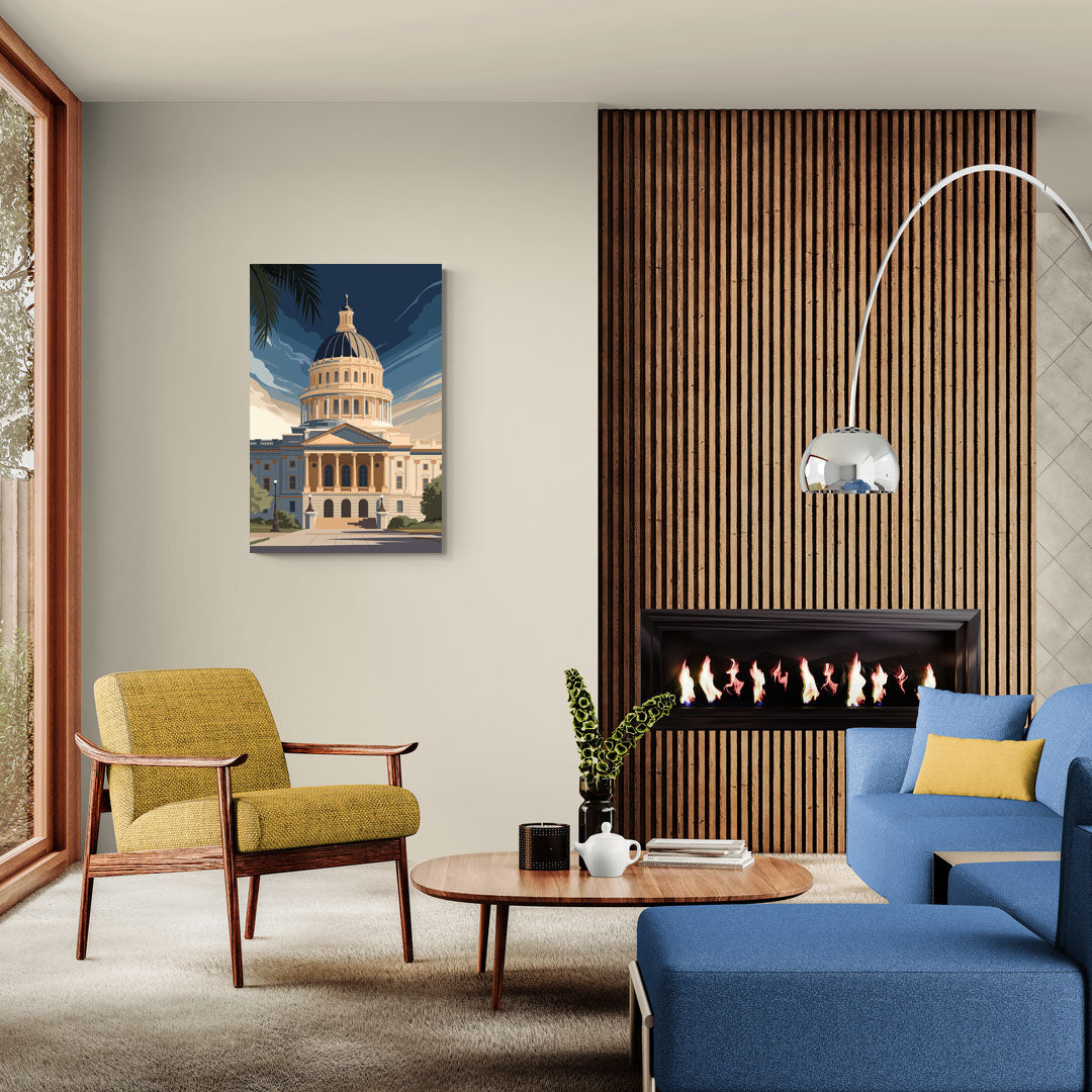 Sacramento Capitol Building - Canvas Wall Art Living Room