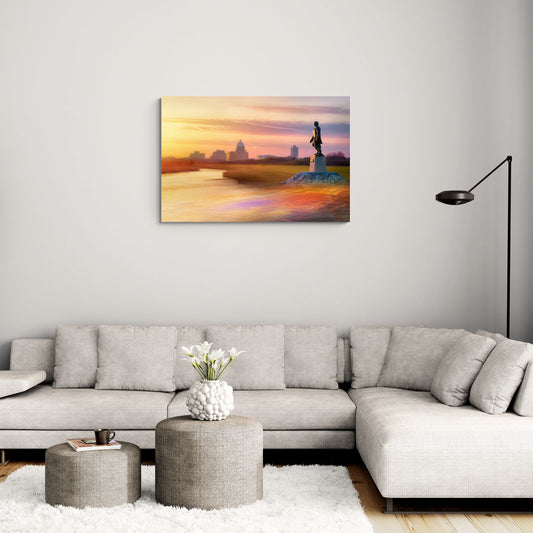 Wichita Skyline Sunset - Canvas Wall Art Living Room