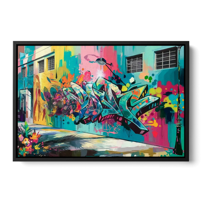 Miami Wynwood Murals - Black Frame Canvas