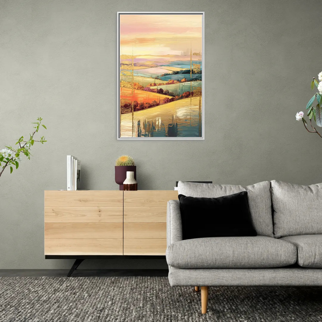 Burlington Scenic Horizons - Living Room White Frame Canvas