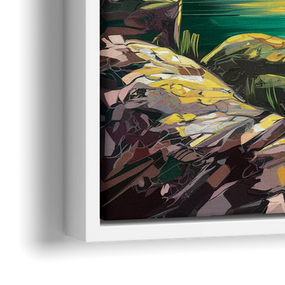 Spokane Waterfalls Scene - Close-Up White Frame Canvas