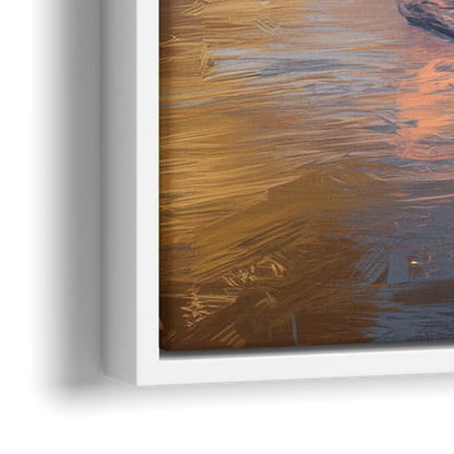 Miami Coastal Horizon - Close-Up White Frame Canvas